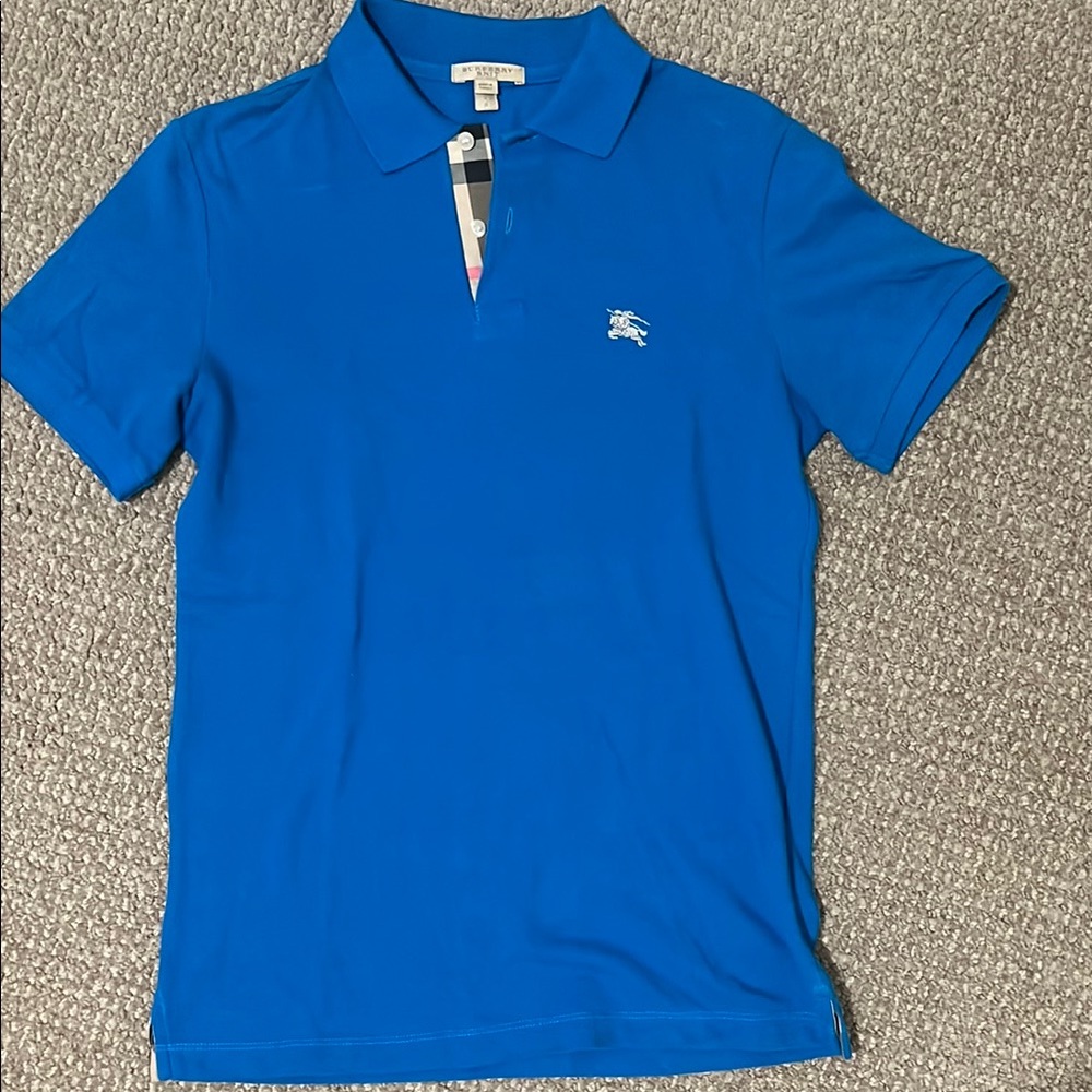 Burberry Men's Vibrant Blue Polo Shirt
